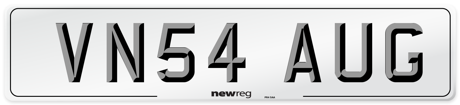 VN54 AUG Number Plate from New Reg